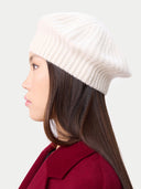 Cashmere Rin Knit Beret White I GOBI UK #color_white