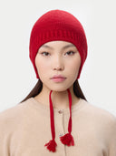 Cashmere Hat with Ties Red I GOBI UK