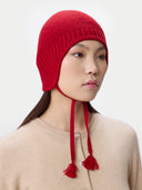 Cashmere Hat with Ties Red I GOBI UK