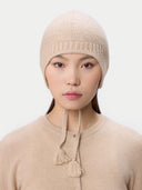 Cashmere Hat with Ties Beige I GOBI UK