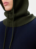 Cashmere Balaclava with Ties Green I GOBI UK