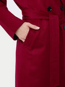 Women’s Double-Breasted Cashmere Coat Bordeaux - Gobi Cashmere