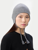Cashmere Hat with Ties Gray I GOBI UK