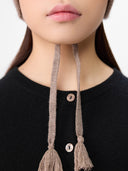 Cashmere Hat with Ties Taupe I GOBI UK