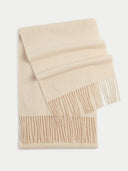 Women’s Fringed Cashmere Scarf in Beige | GOBI UK