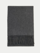 Unisex Cashmere Fringed Scarf Dim Gray - Gobi Cashmere #color_dark-gray