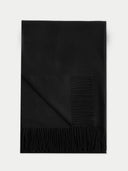 Unisex Cashmere Oversized Woven Scarf Black - Gobi Cashmere #color_black