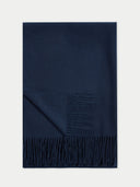 Unisex Cashmere Oversized Woven Scarf Navy - Gobi Cashmere #color_navy-blue