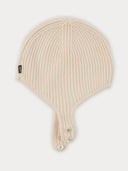 Unisex Cashmere Knitted Aviator Cap Crème Brulee - Gobi Cashmere #color_creme-brulee