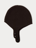Unisex Cashmere Knitted Aviator Cap Turkish Coffee - Gobi Cashmere #color_mole-brown