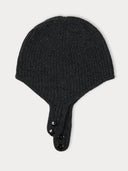 Cashmere Knitted Aviator Cap Charcoal - Gobi Cashmere #color_charcoal