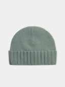 Unisex Cashmere Rib Knit Hat Gray Green - Gobi Cashmere #color_cool-sage