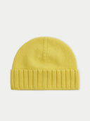Cashmere Rib Knit Hat /Unisex/ Yellow Iris - Gobi Cashmere #color_yellow-iris