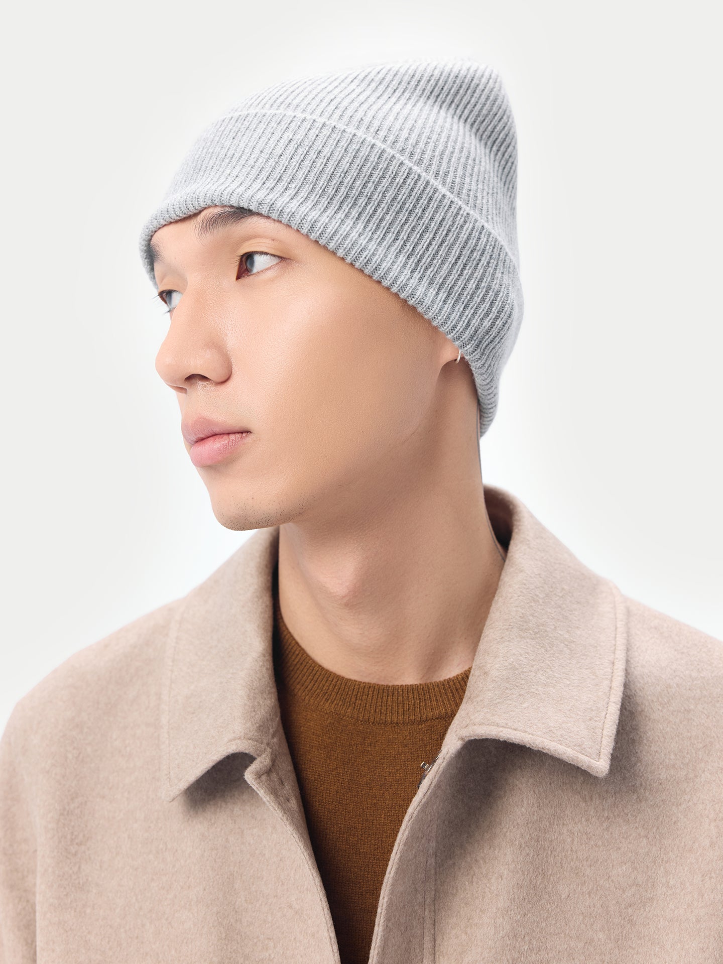 Cashmere Rib Knit Beanie