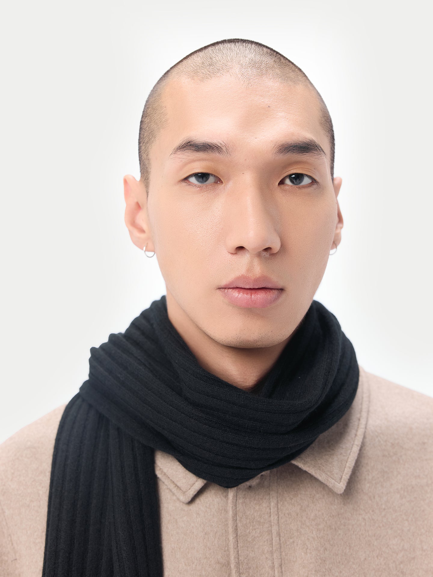 Cashmere Rib Knit Scarf