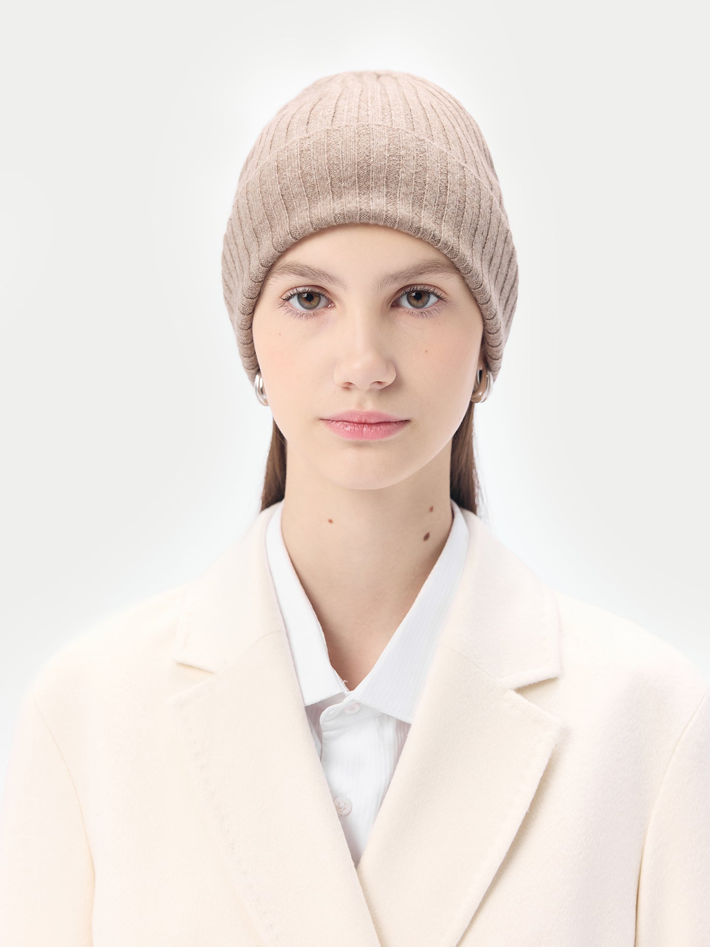 Organic Colour Cashmere Rib Knit Hat