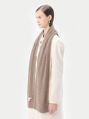 Unisex Cashmere Rib Knit Scarf in Taupe | GOBI UK #color_taupe