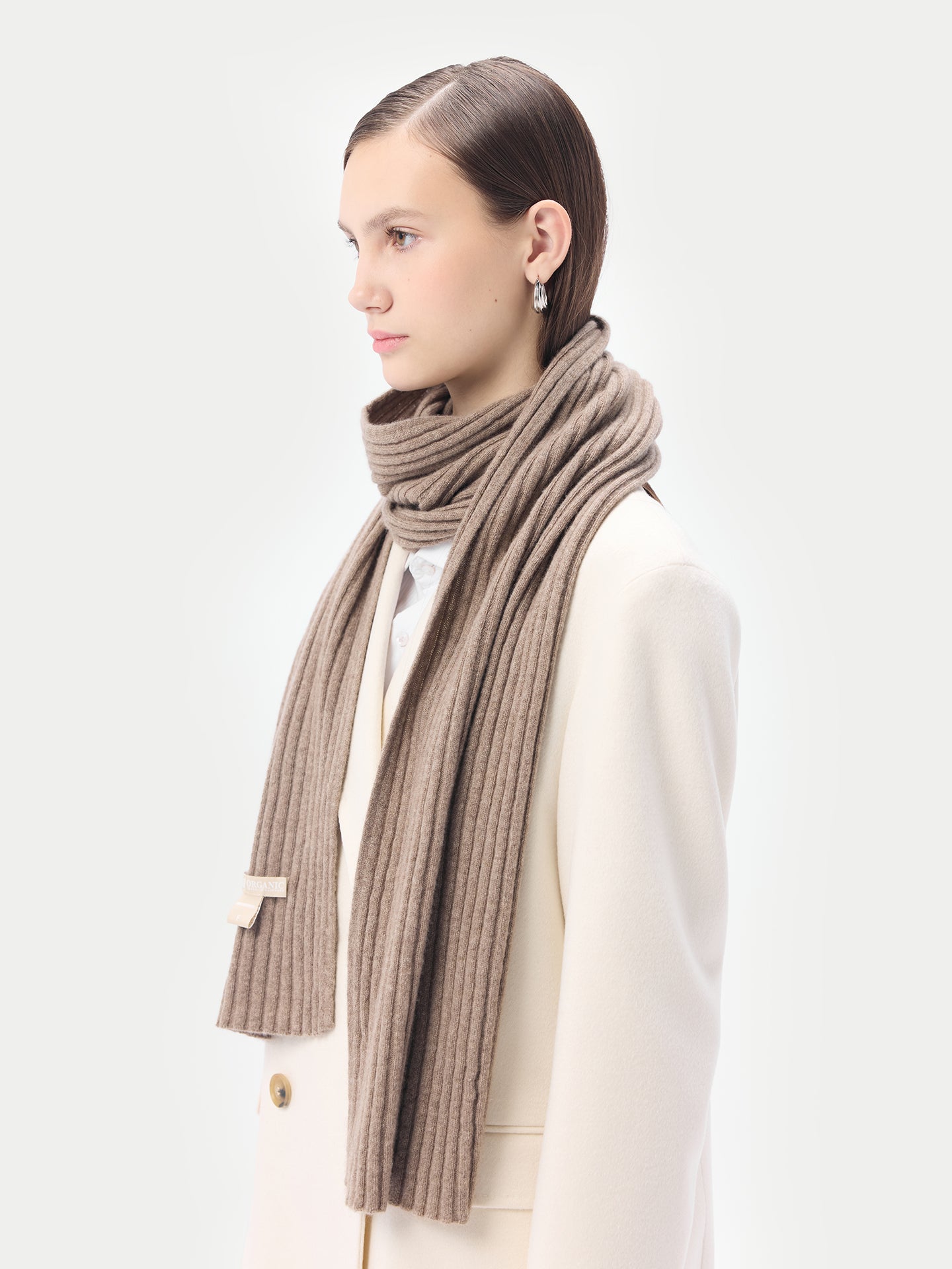 Cashmere Rib Knit Scarf