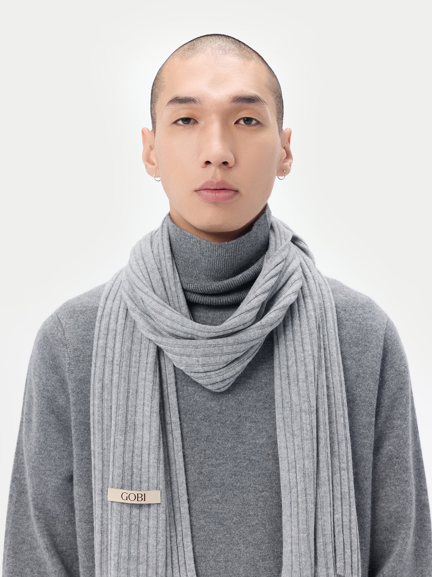 Cashmere Rib Knit Scarf