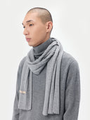 Unisex Cashmere Rib Knit Scarf in Vapor Blue | GOBI UK #color_vapor-blue