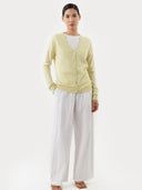 Women’s V-Neck Cashmere Cardigan Tender Yellow | GOBI UK #color_tender-yellow