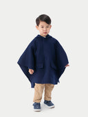 Kids Hooded Cashmere Poncho Navy - GOBI Cashmere