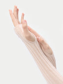 Unisex Cashmere Fingerless Gloves in Ivory White | GOBI UK