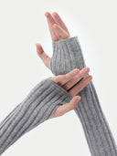 Unisex Cashmere Fingerless Gloves in Vapor Blue | GOBI UK