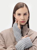 Unisex Cashmere Fingerless Gloves in Vapor Blue | GOBI UK