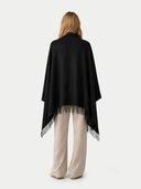 Cashmere Large Blanket with Fringe Black - Gobi Cashmere
