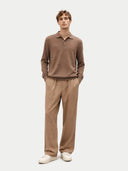 Organic Colour Essential Cashmere Polo Jumper Taupe - Gobi Cashmere #color_taupe