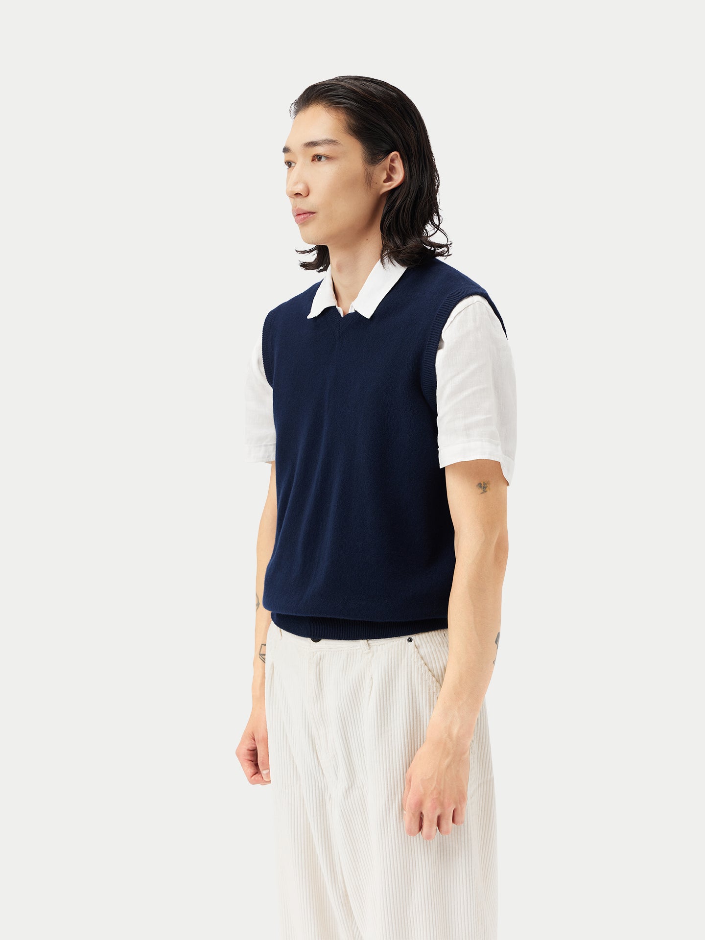 Men's Cashmere Vest Navy - Gobi Cashmere