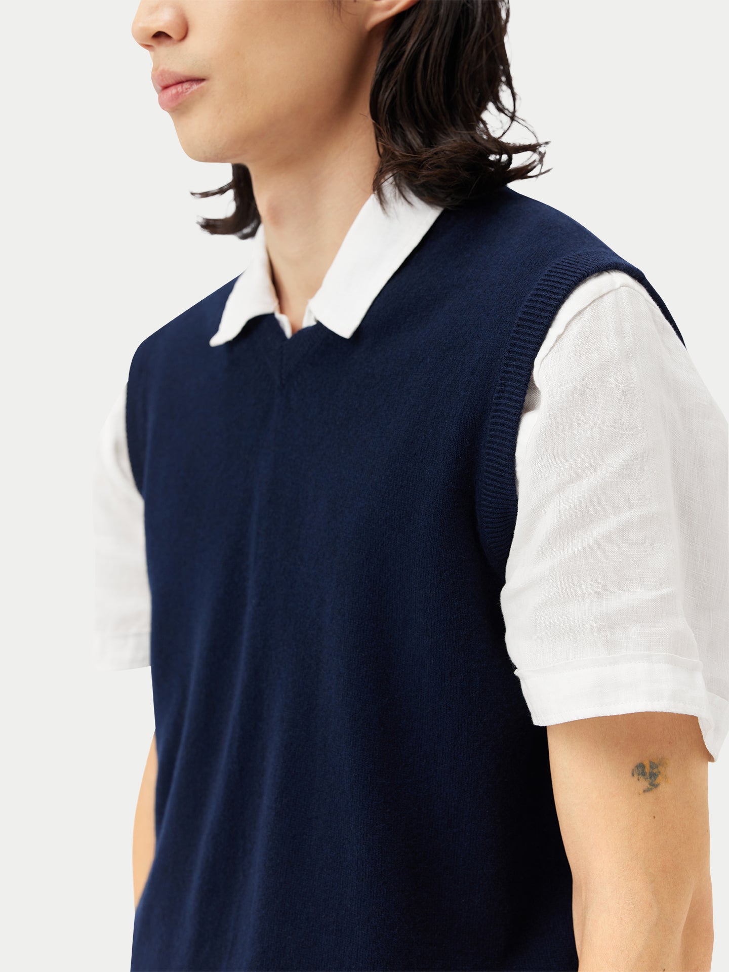 Men's Cashmere Vest Navy - Gobi Cashmere