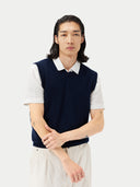 Men’s Cashmere Vest in Navy | GOBI Cashmere UK #color_navy