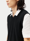 Men’s Cashmere Vest in Black | GOBI Cashmere UK #color_black