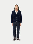Men’s Cashmere V-Neck Button Cardigan Navy | GOBI UK