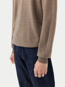 Organic Colour Essential Half-Zip Cashmere Jumper Taupe - Gobi Cashmere