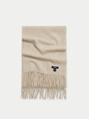 Organic Colour Oversized Cashmere Woven Scarf Off White - Gobi Cashmere