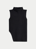 Turtleneck Cashmere Vest Black - Gobi Cashmere #color_black