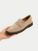 Organic Colour Cashmere Loafers Warm Grey - Gobi Cashmere