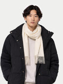 Cashmere Fringed Scarf White - Gobi Cashmere #color_white