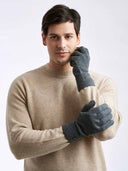 Men's Cashmere Gloves Gray- Gobi Cashmere #color_dim-gray