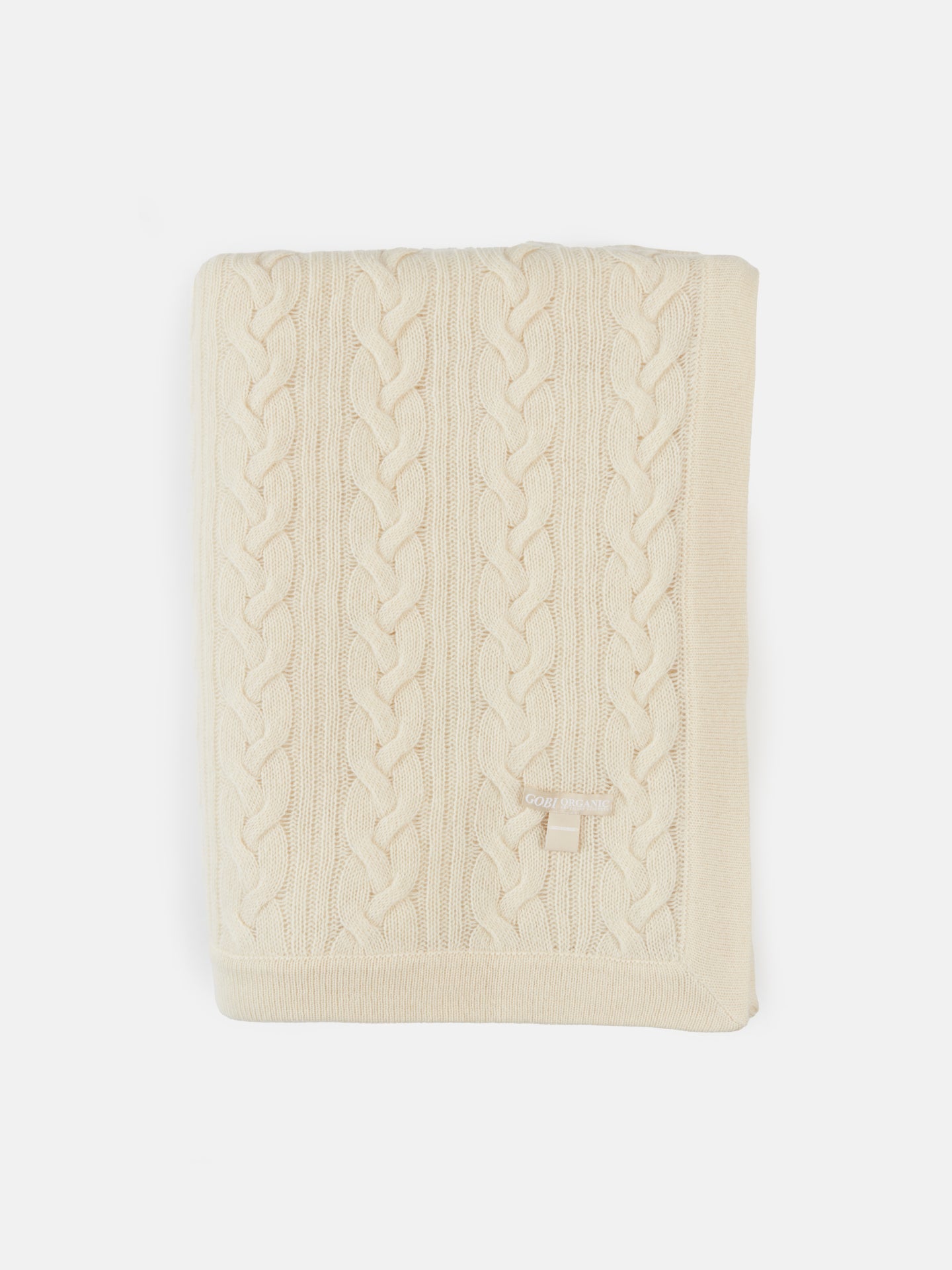 Organic Colour Cable Knit Cashmere Blanket