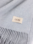Cashmere Large Blanket With Fringe Black - Gobi Cashmere #color_light-gray