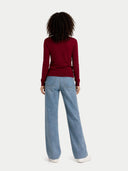 Timeless Cashmere V-Neck Cardigan Bordeaux - Gobi Cashmere