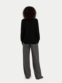 Women C-Neck  Cashmere Jumper Black - Gobi Cashmere