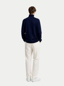 Essential Roll neck Cashmere Jumper Navy - Gobi Cashmere #color_navy-blue