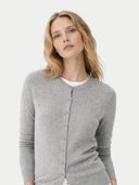 Timeless Cashmere Crewneck Cardigan High Rise - Gobi Cashmere
