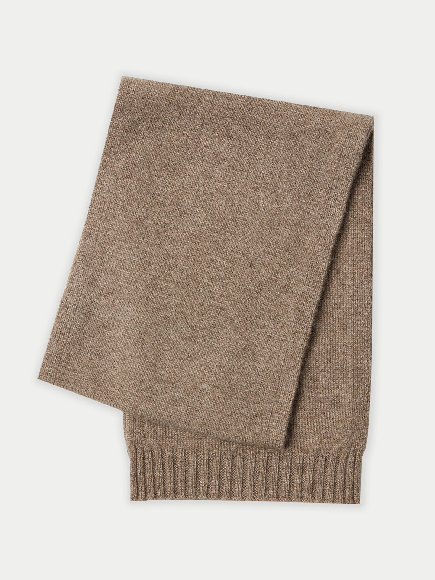 Unisex Cashmere Kids Knitted Scarf Taupe - Gobi Cashmere