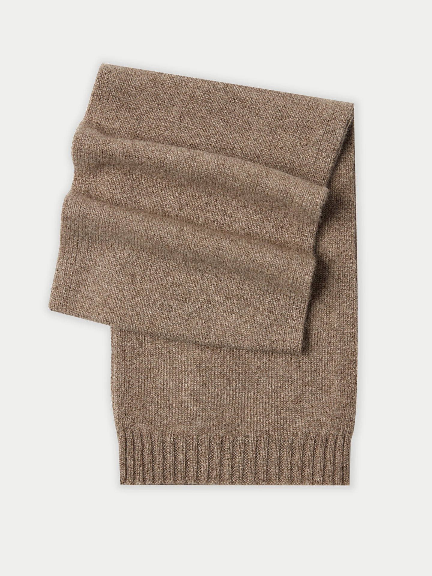 Unisex Cashmere Kids Knitted Scarf Taupe - Gobi Cashmere